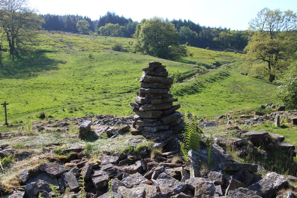 View of Goyt Valley walk - a cairn made by Kooj back in 2018
